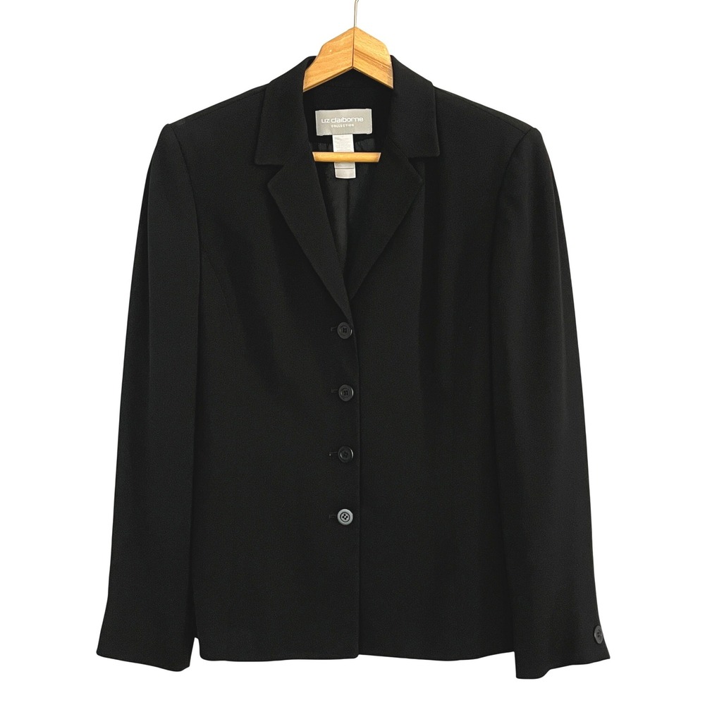 Liz Claiborne Collection Black Blazer Jacket Womens Size 4 Career Office Capsule